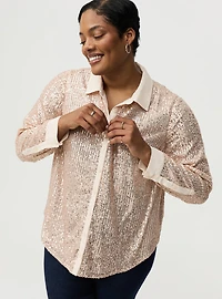 Madison Sequin Button-Up Shirt