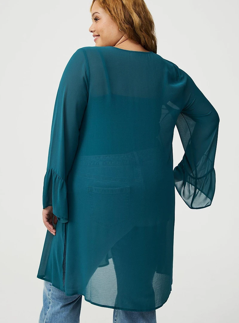 V-Neck Ruffle Tunic