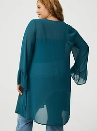 V-Neck Ruffle Tunic