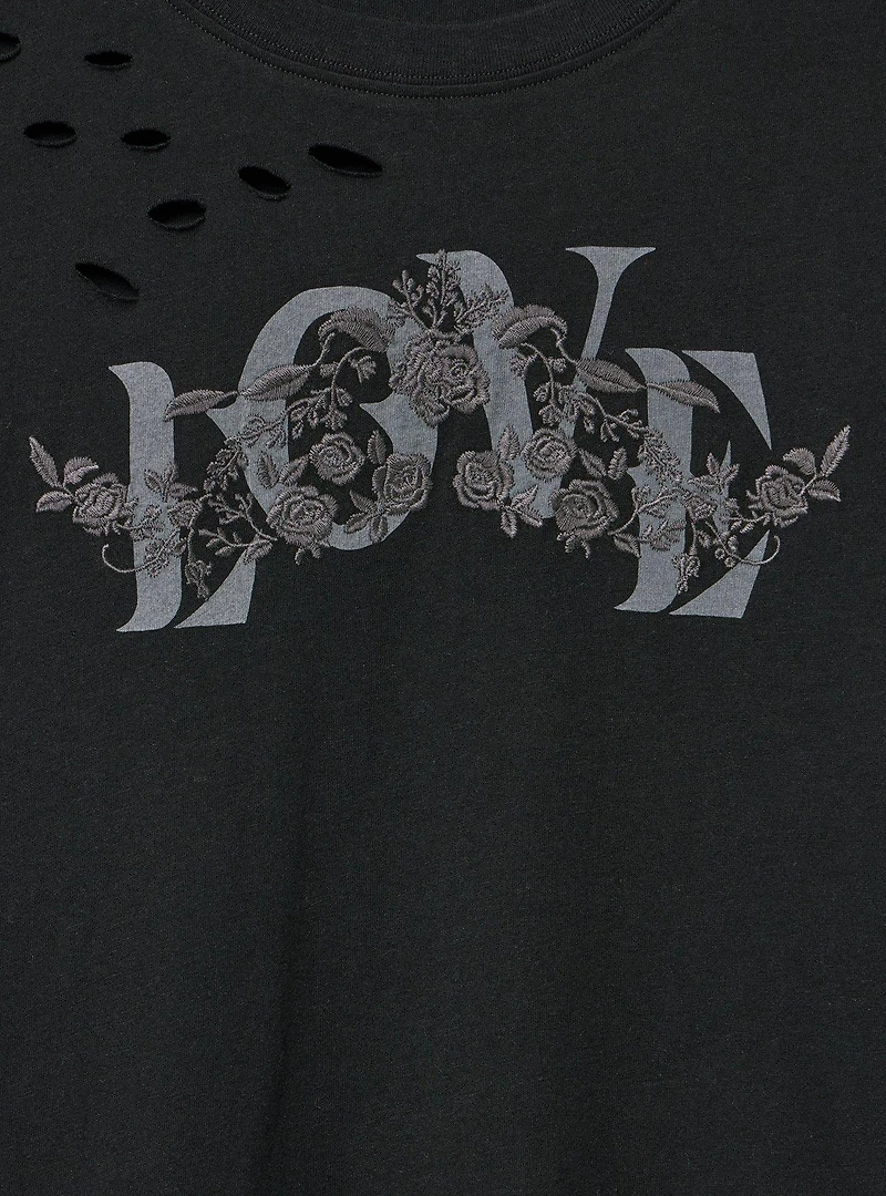 Oversized Destructed Tunic Tee