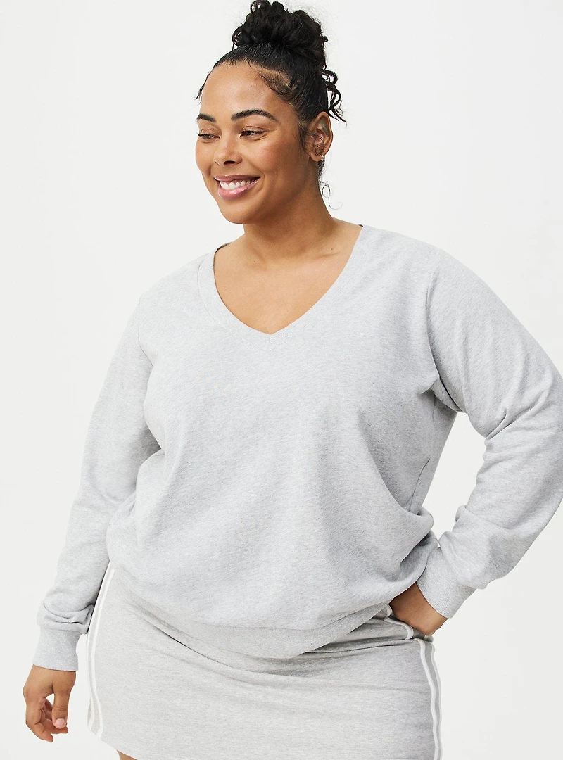 Terry V-Neck Pullover