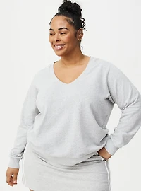 Terry V-Neck Pullover
