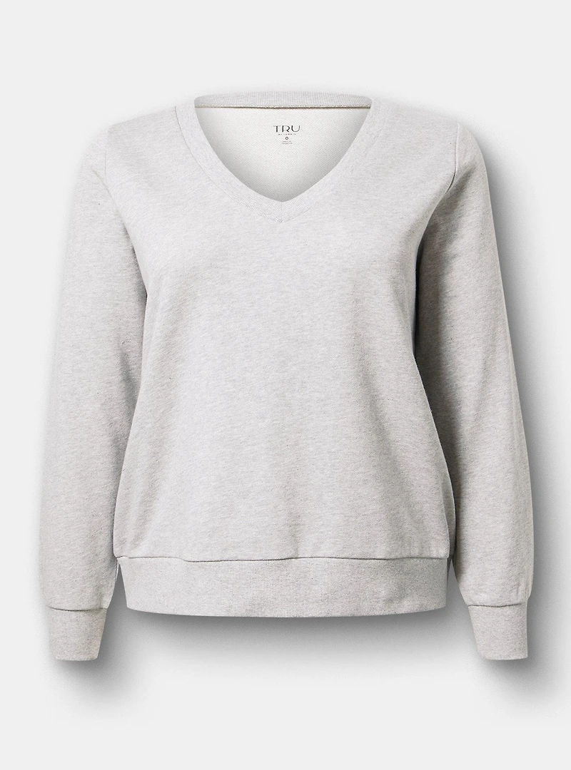Terry V-Neck Pullover