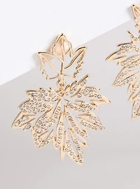 Pave Leaf Statement Earring