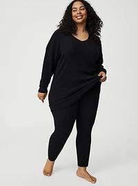 Rib Scoop V-Neck Lounge Tunic