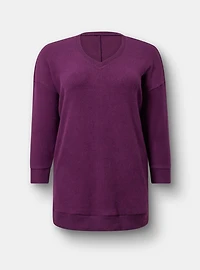 Rib Scoop V-Neck Lounge Tunic