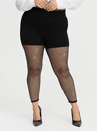 Full Length Rhinestone Fishnet Legging