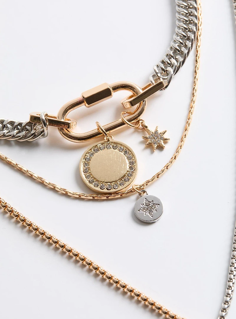 Carabiner Link Layered Necklace