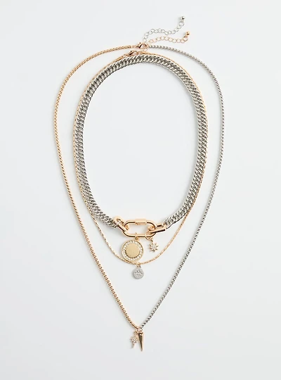 Carabiner Link Layered Necklace
