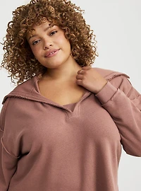 Fleece V-Neck Sweatshirt