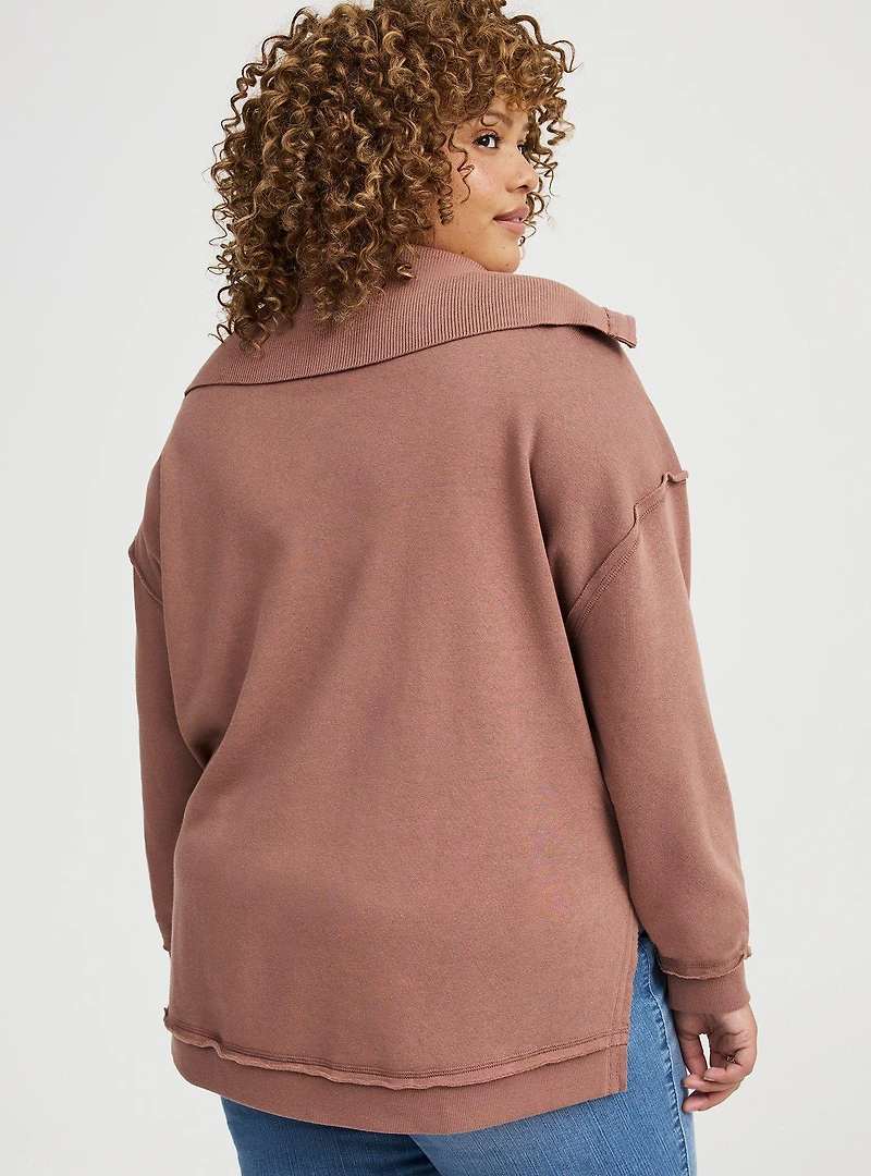 Fleece V-Neck Sweatshirt