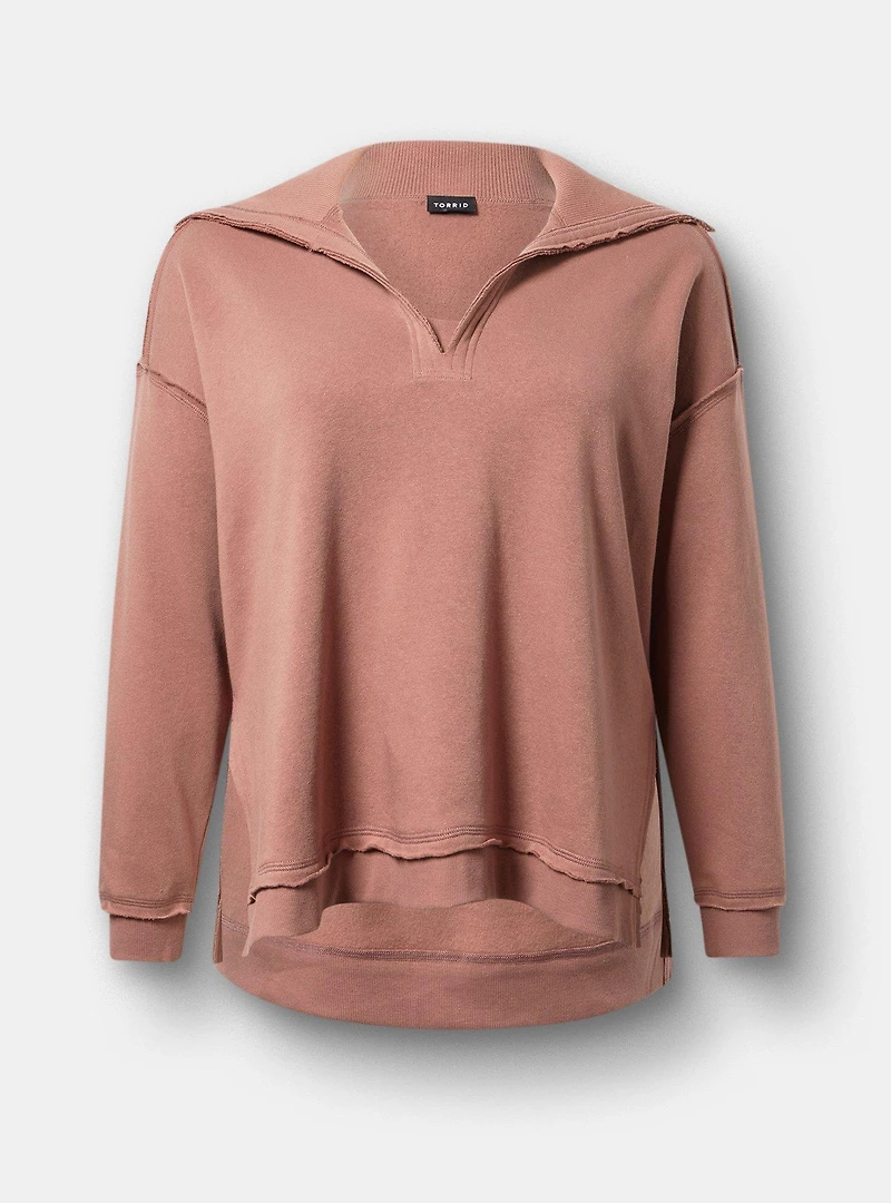 Fleece V-Neck Sweatshirt