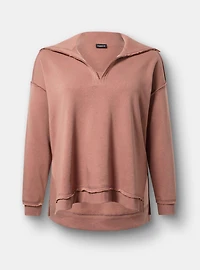 Fleece V-Neck Sweatshirt