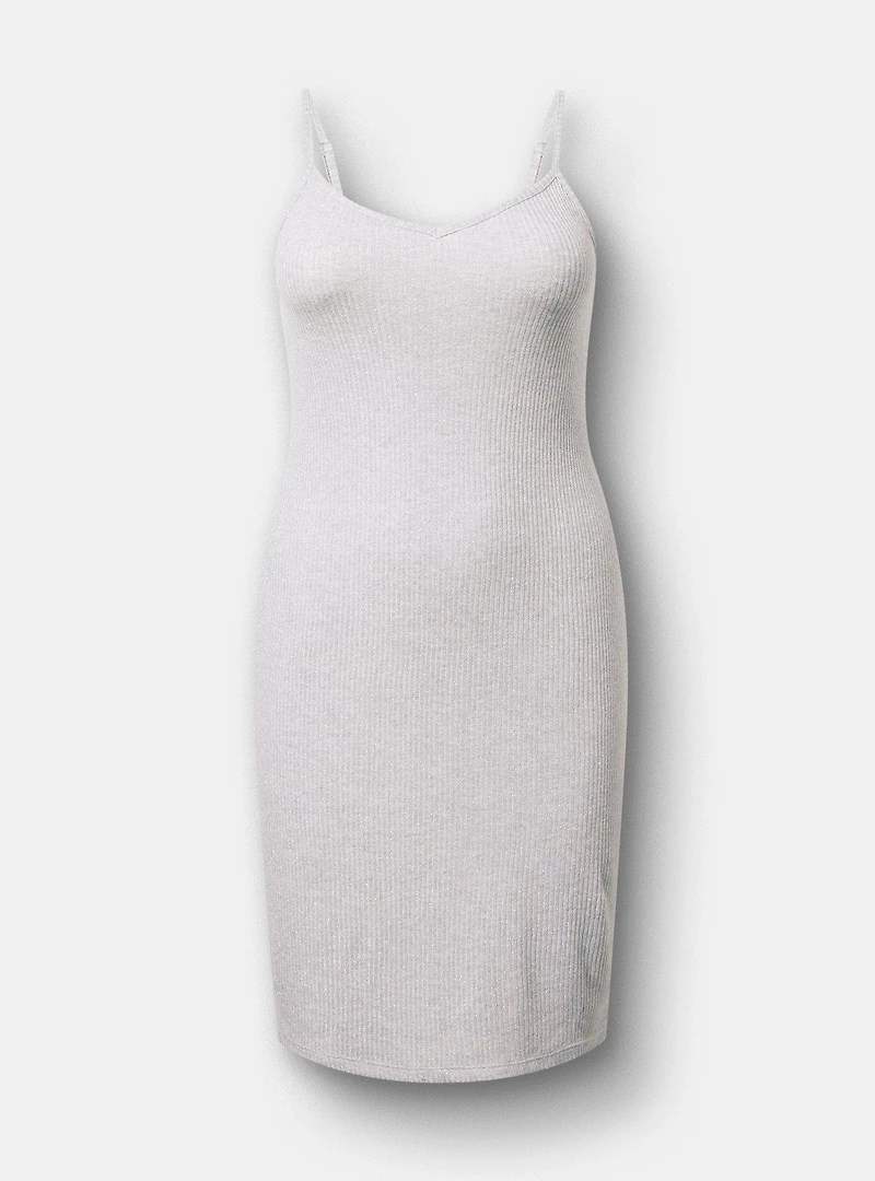 Shimmer Rib Midi Lounge Dress