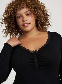 Super Soft Lace Trim Sleep Top