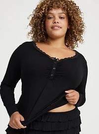 Super Soft Lace Trim Sleep Top