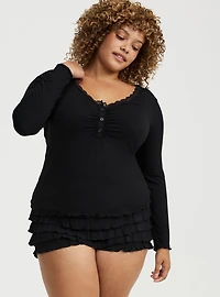 Super Soft Lace Trim Sleep Top