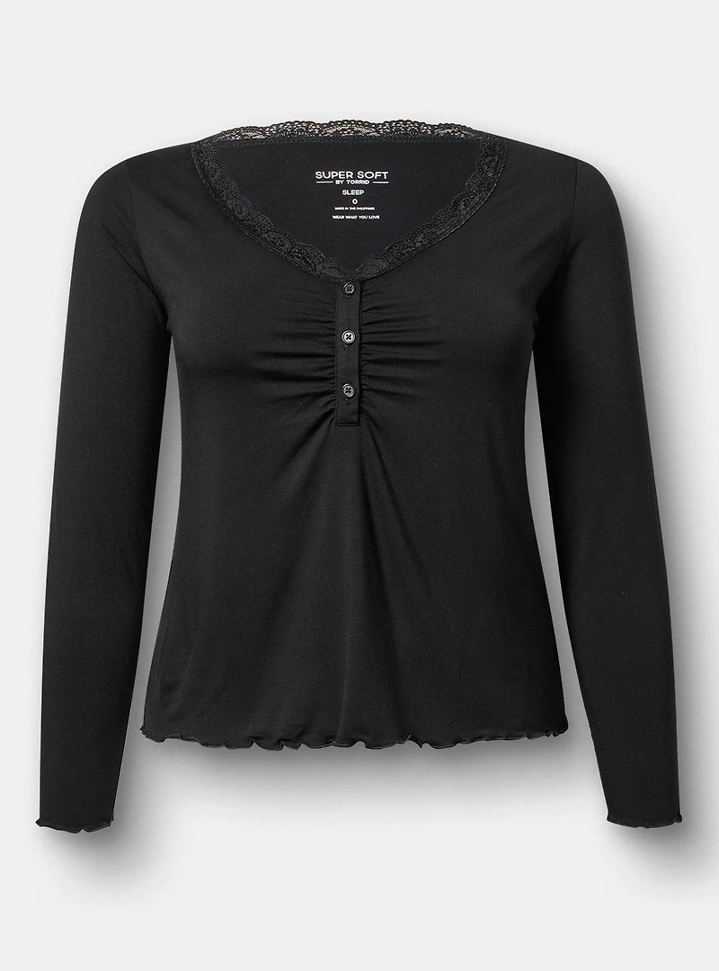 Super Soft Lace Trim Sleep Top