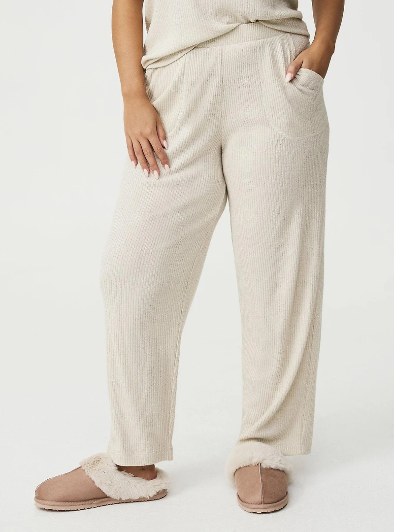 Shimmer Rib Straight Leg Sleep Pant