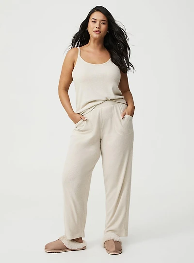 Shimmer Rib Straight Leg Sleep Pant