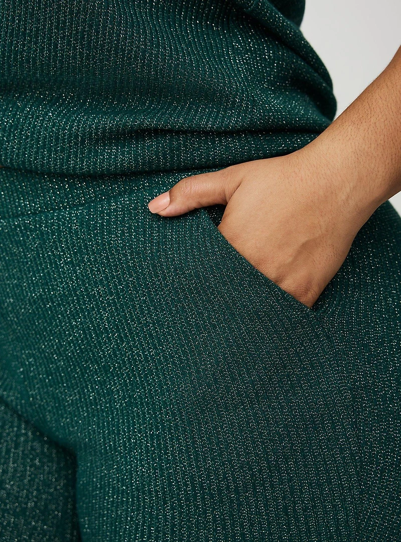Shimmer Rib Pull On Flare Lounge Pant