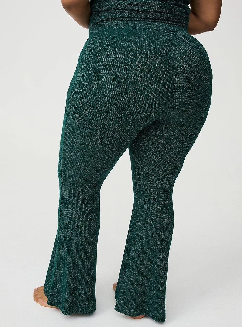 Shimmer Rib Pull On Flare Lounge Pant
