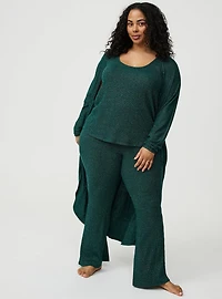 Shimmer Rib Pull On Flare Lounge Pant