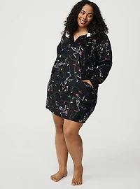 Fleece Zip-Up Lounge Dress