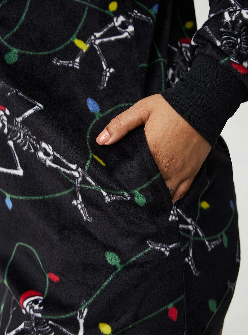 Fleece Zip-Up Lounge Dress