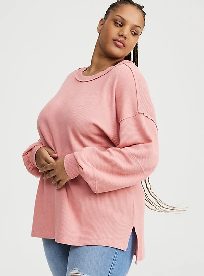Waffle Knit Long Sleeve Tee