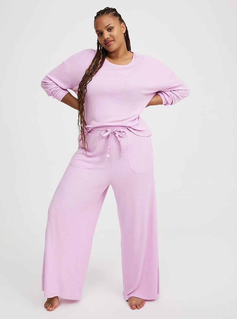 Baby Waffle Wide-Leg Lounge Pant