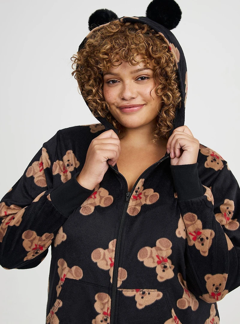 Pom Ears Fleece Lounge Onesie