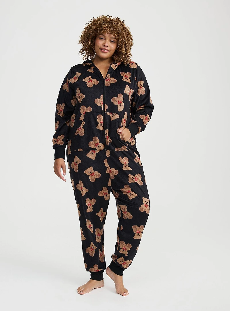 Pom Ears Fleece Lounge Onesie