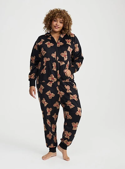 Pom Ears Fleece Lounge Onesie