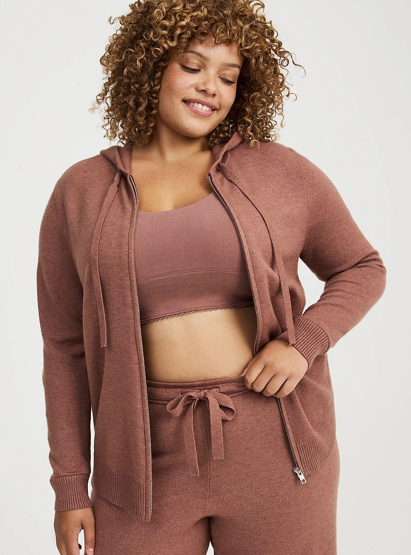 Zip Up Lounge Crop Hoodie