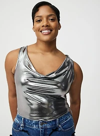 Liquid Shine Cowl Neck Tank
