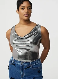 Liquid Shine Cowl Neck Tank