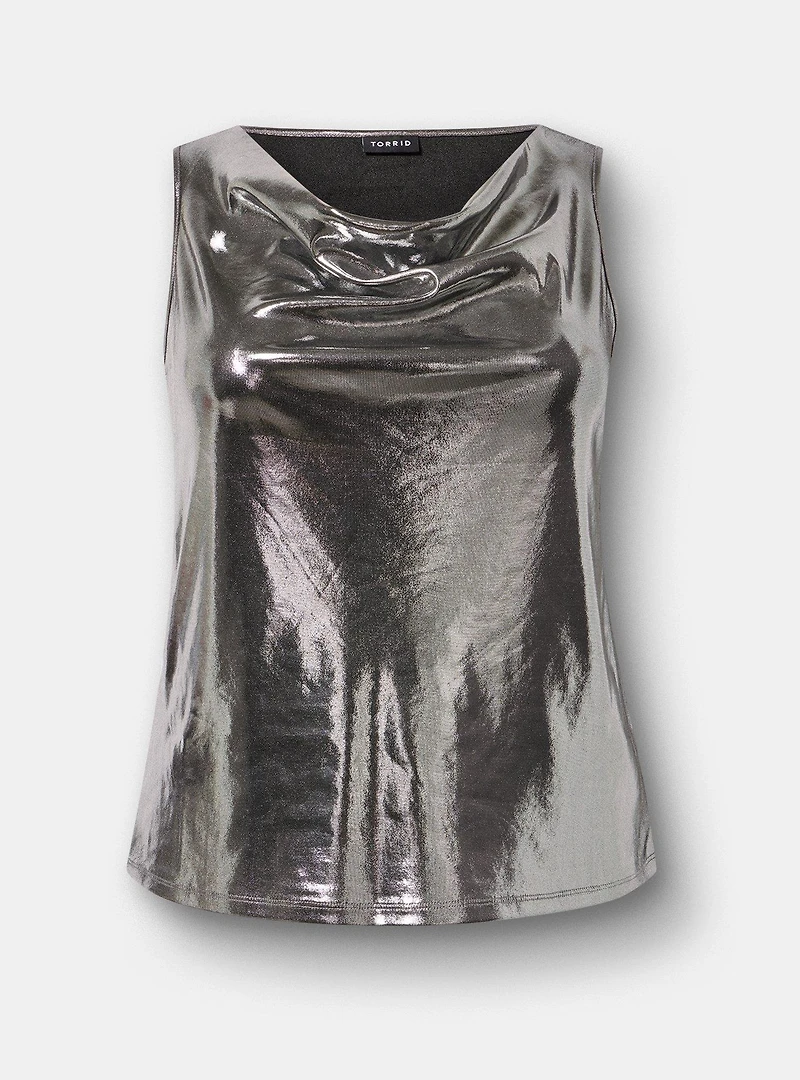 Liquid Shine Cowl Neck Tank