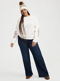 Relaxed Crochet Sweatshirt