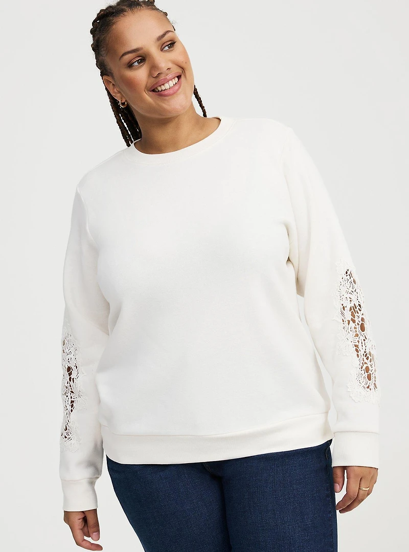 Relaxed Crochet Sweatshirt