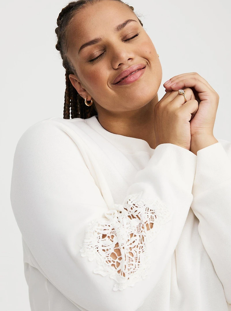 Relaxed Crochet Sweatshirt