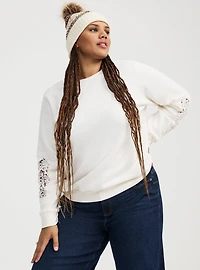Relaxed Crochet Sweatshirt
