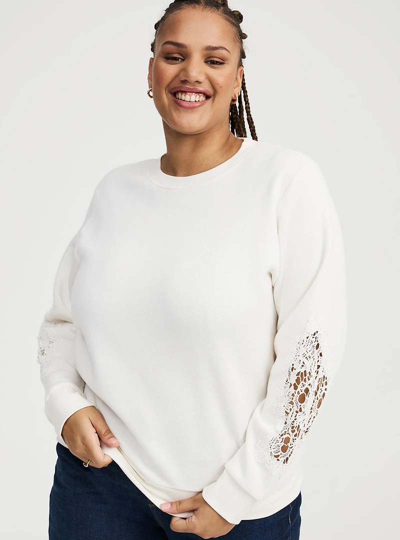 Relaxed Crochet Sweatshirt