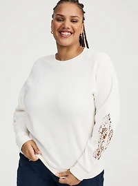 Relaxed Crochet Sweatshirt