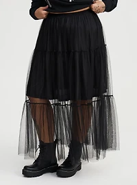 Tiered Tulle Maxi Skirt