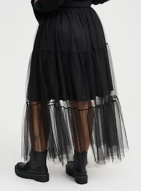 Tiered Tulle Maxi Skirt