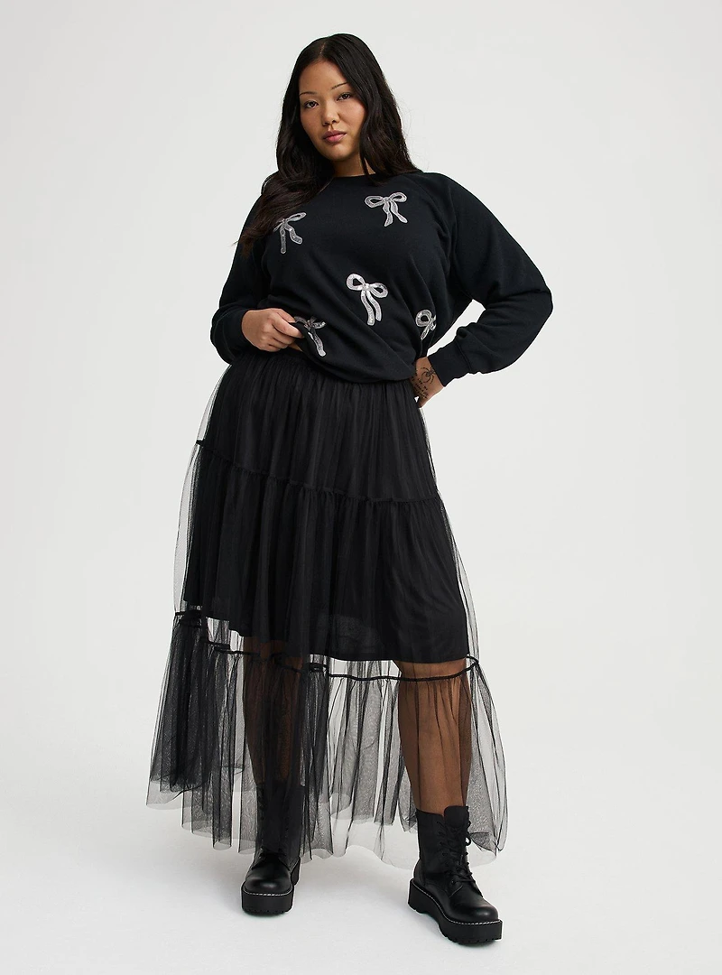 Tiered Tulle Maxi Skirt