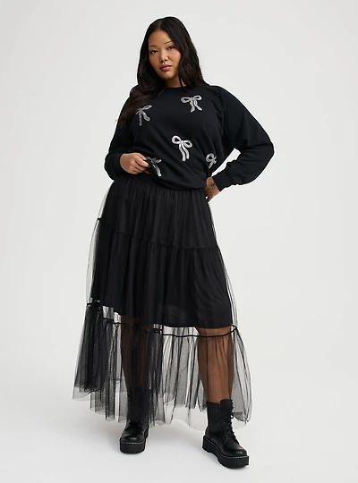 Tiered Tulle Maxi Skirt