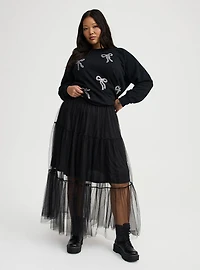 Tiered Tulle Maxi Skirt