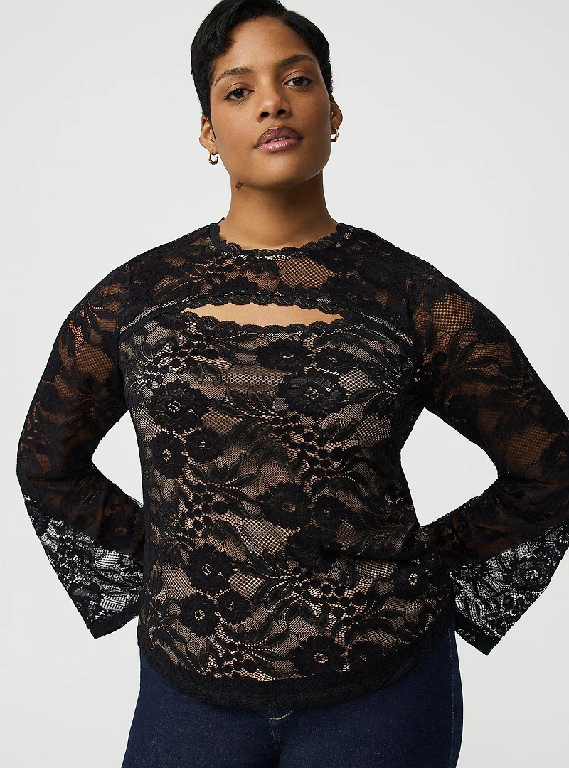 Keyhole Lace Top